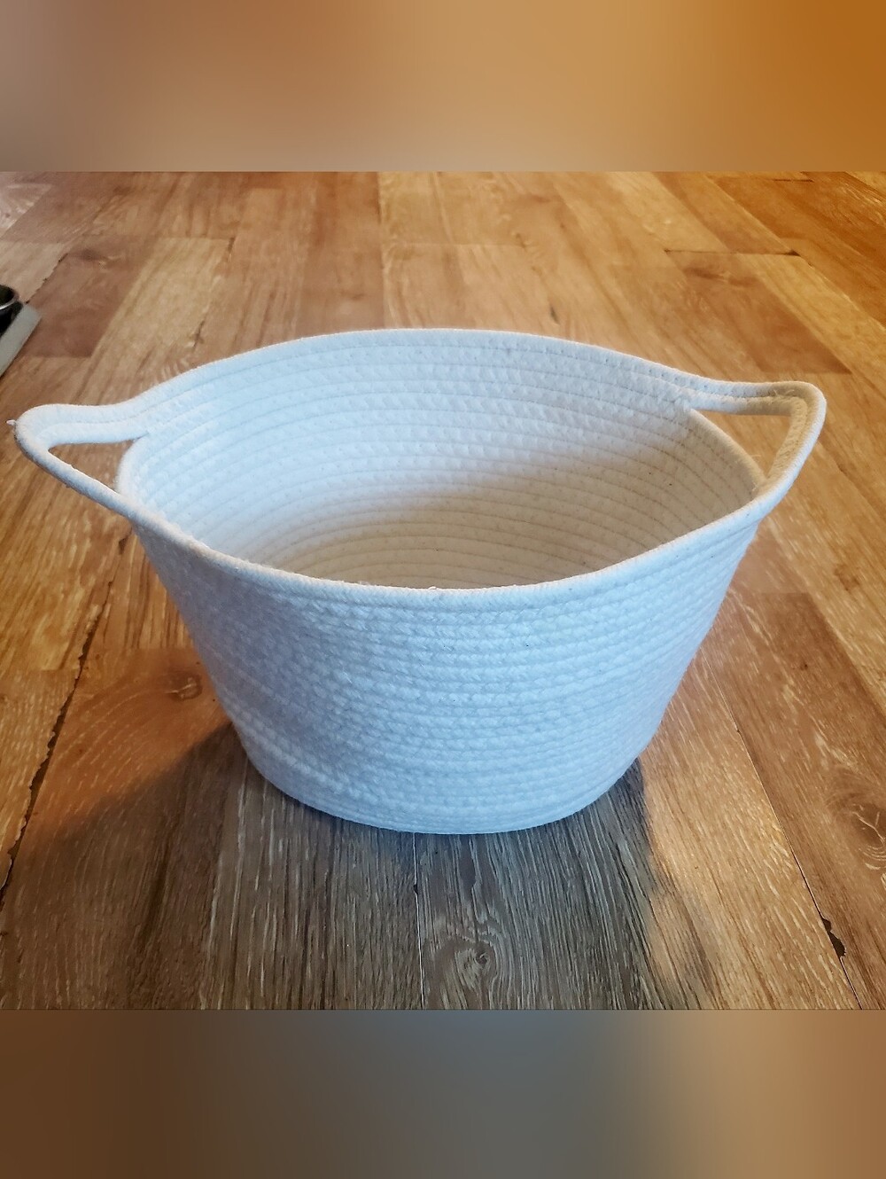 White Woven Cotton Storage Basket